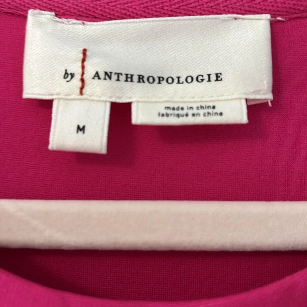 NWOT Anthropologie Fuchsia ruffle sleeves Top size M never worn. - Picture 3 of 6